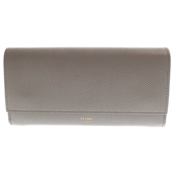 Celine Flap Leather Bifold Wallet Gray - Picture 1 of 5